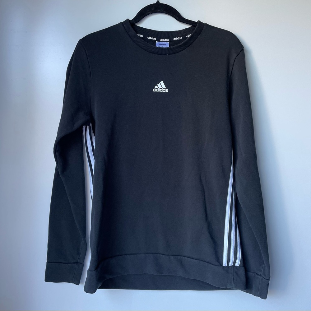 Unisex Adidas Black And White Crewneck Sweatshirt Sweater Shirt Top Size Medium